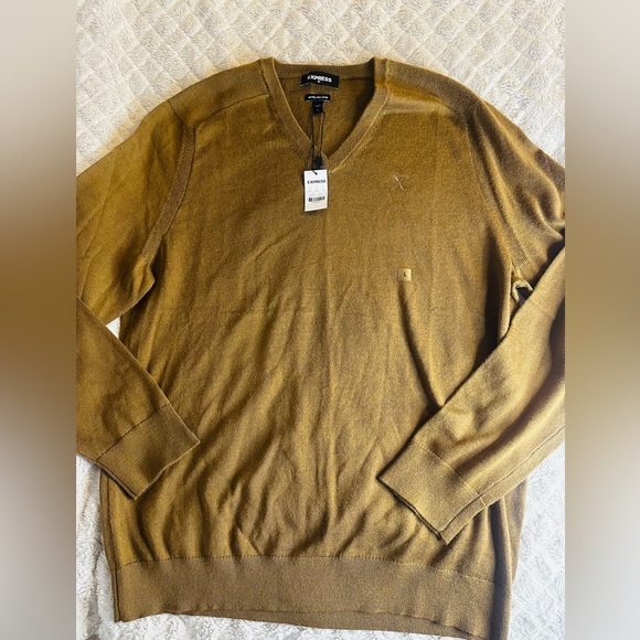 Express Camel Merino Wool Blend Pullover - Picture 5 of 7
